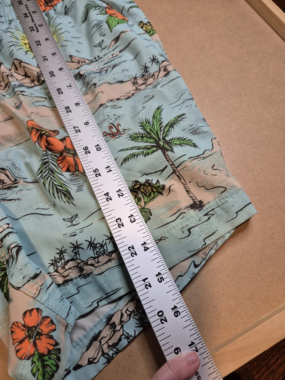 GAP Men's Light Blue Tropical Print Swim Trunks 4545/6
